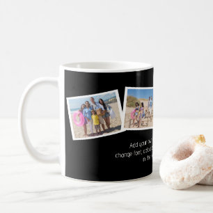 Mug 4 Photo Collage Modèle et texte personnalisé