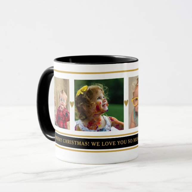 Mug 4 Photo Collage Petits-enfants Grand-parents Noël (Devant gauche)