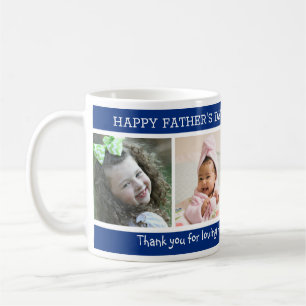 Mug 4 Photo Fête des pères Blue Meilleur pas papa ja