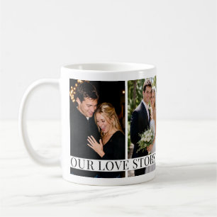 Mug 4 Photos de couple/famille spéciales & Long messag