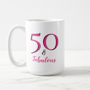 Mug 50 ans & Fabuleux Fête d'anniversaire 50 ans Rose 