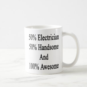 Mug 50 électricien 50 beau et 100 impressionnants