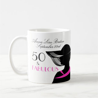 Mug 50 et anniversaire élégant d'art déco fabuleux