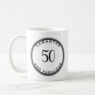 Mug 50 Et fabuleux 50e anniversaire moderne minimal