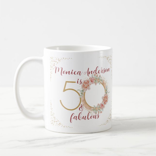 Mug 50 et fabuleux 50e anniversaire Parties scintillan (Gauche)