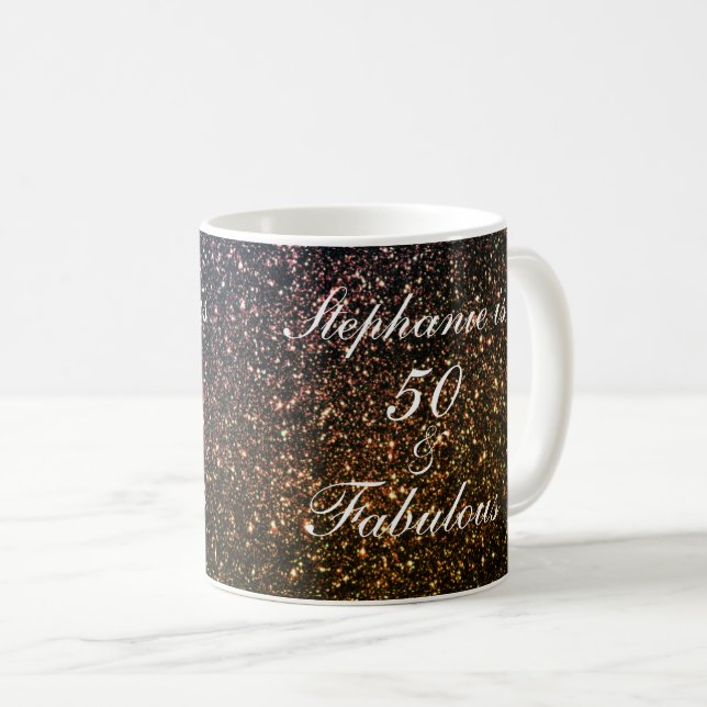 Mug 50 Et Fabuleux Anniversaire Gold Black Parties sci (Devant droit)