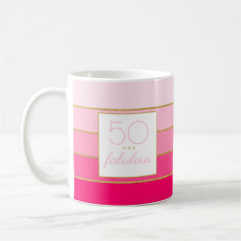 Mug 50 et fabuleux anniversaire or rose