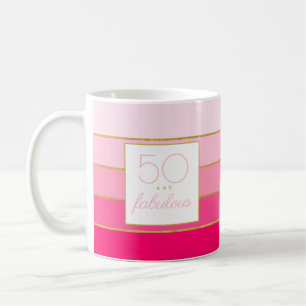 Mug 50 et fabuleux anniversaire or rose