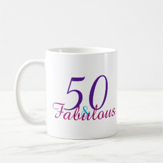 Mug 50 et fabuleux cadeau d'anniversaire coloré