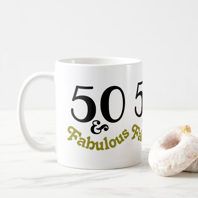 Mug 50 et Fabuleux fête d'anniversaire (Avec donut)