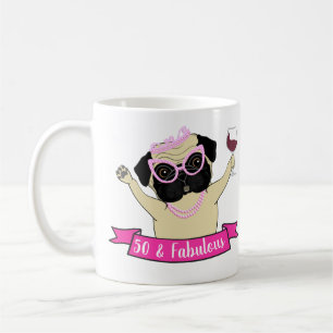 Mug 50 et fabuleux mignon Carlin chien humoristique An