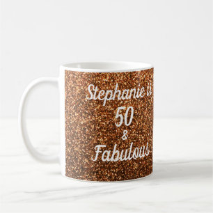 Mug 50 Et Fabuleux Parties scintillant Or Anniversaire