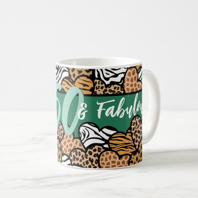 Mug 50 et fabuleux stylish Poster de animal Heart (Devant droit)
