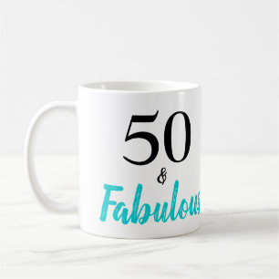 Mug 50 et Fabuleux Turquoise fête d'anniversaire