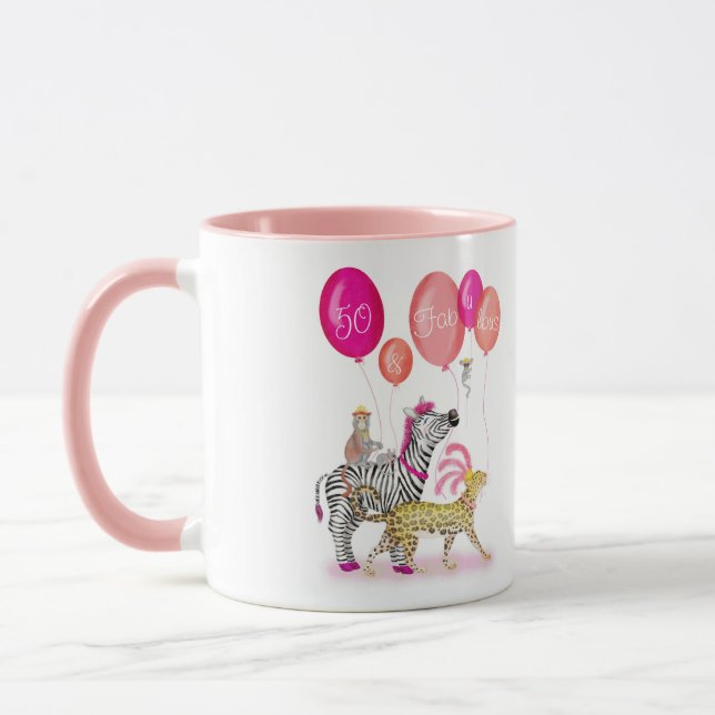 Mug 50 et Fabulous glamour animaux d'anniversaire tass (Gauche)
