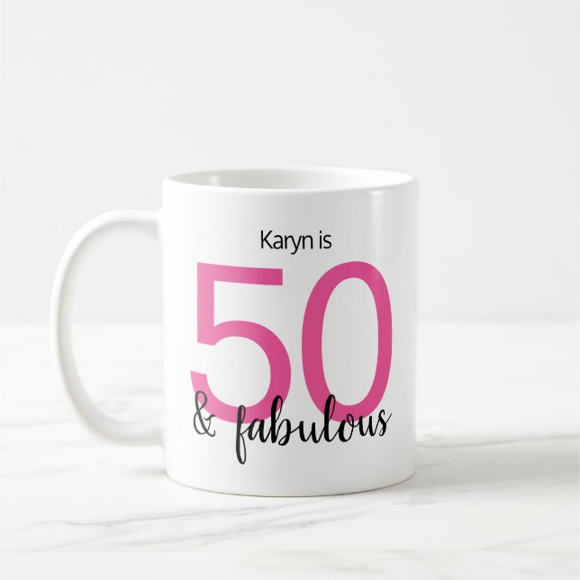 Mug 50 et Fabulous Rose Black 50e anniversaire (Gauche)