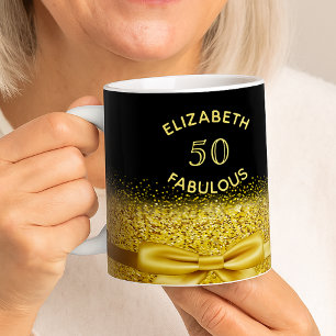 Mug 50 fabuleux âge de l'arc-en-ciel noir