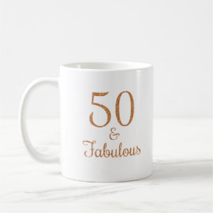 Mug 50 & Fabulous Gold Parties scintillant Typographie