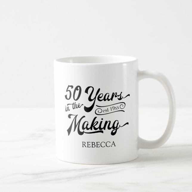 Mug 50e anniversaire 50 ans dans la fabrication person (Droite)