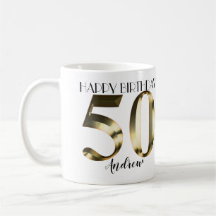 Mug 50e anniversaire d'or métallique