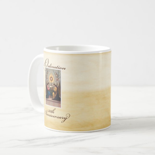 Mug 50e anniversaire d'ordination Anges à l'autel (Devant gauche)