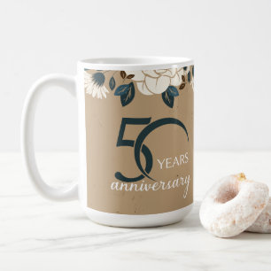 Mug 50e anniversaire du Mariage de fleurs rustiques