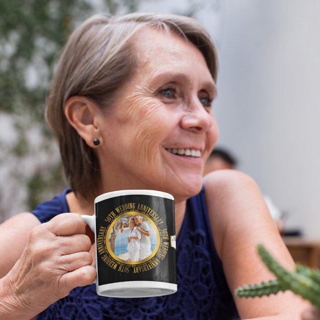 Mug 50e anniversaire du Mariage d'or Date photo (Créateur téléchargé)