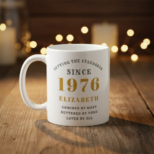 Mug 50e anniversaire personnalisé 1976 Ajouter un nom