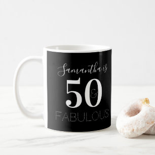 Mug 50e Anniversaire Personnalisé 50 et fabuleux Noir