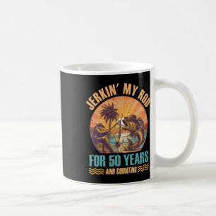 Mug 50e anniversaire pour le pêcheur Jerkin' My Rod 50