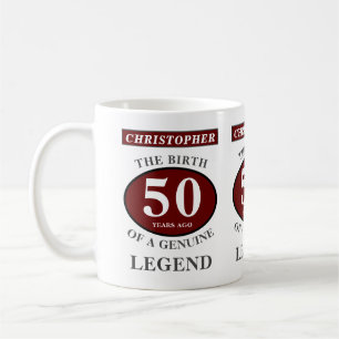 Mug 50e anniversaire Red Genuine Legend Ajouter votre 