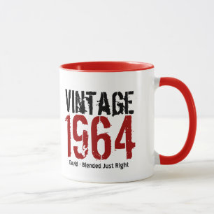 Mug 50e anniversaire Vintage 1964 ou toute année V01