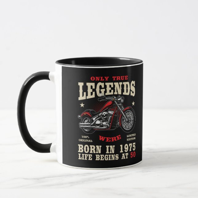 Mug 50e Birthday Man Biker Motorcycle Chopper 1975 (Gauche)