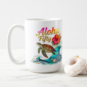 Mug 50e Cinquantième Anniversaire Thème de la plage de