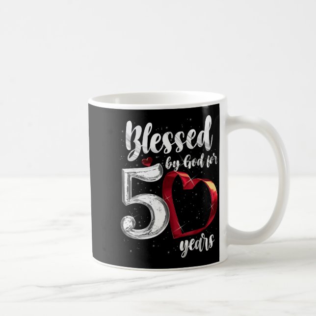 Mug 50th Birthday Blessed By God For 50 Years Birthday (Droite)