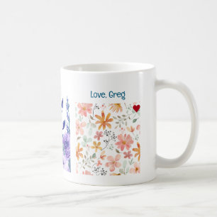 Mug 55e anniversaire Fleurs Aimer Élégant Floral moder