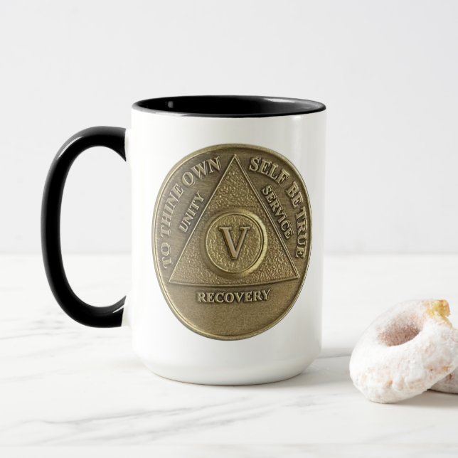 Mug 5 Anniversaire de la pièce de sober (Avec donut)