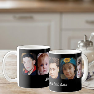 Mug 5 collage photo ajouter du texte noir