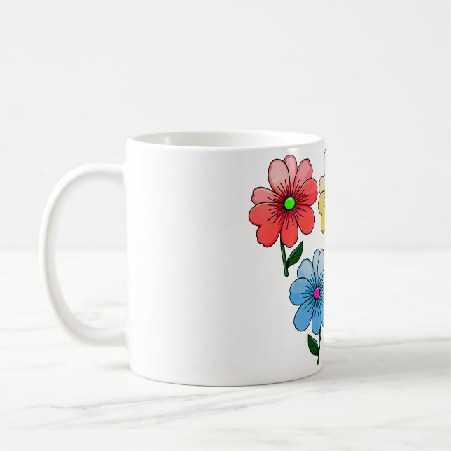 Mug 5 Fleurs de couleur (Gauche)