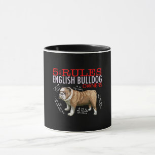 Mug 5 Règles pour les propriétaires de bulldog anglais