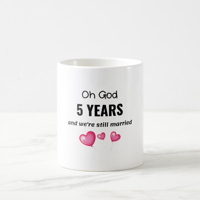 Mug 5e anniversaire Mariage Dons amusants pour lui (Centre)