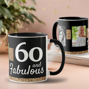 Mug 60 ans et Fabuleux Paillettes Dorées 2 Photo 60e A