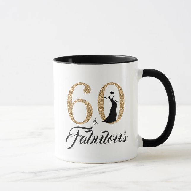 Mug 60 et anniversaire de parties scintillantes (Droite)