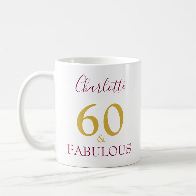 Mug 60 et fabuleux Elégant 60e anniversaire Personnali (Gauche)