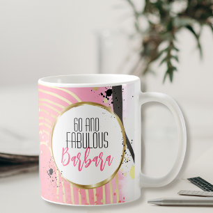 Mug 60 et fabuleux pour son noir rose glam élégant
