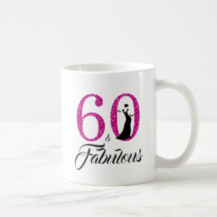 Mug 60 et Fabulous Hot Pink Parties scintillant 60e an