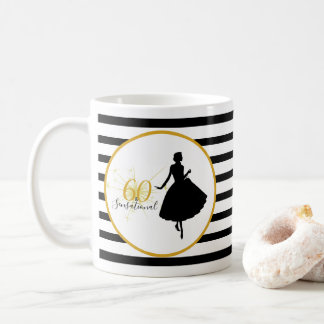 Mug 60 & SENSATIONNEL 60e anniversaire Bandes noires/b