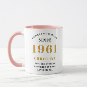 Mug 60e anniversaire 1961 Pink Gold Lady's Personnalis