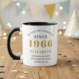 Mug 60e anniversaire 1966 Ajouter un nom Élégant