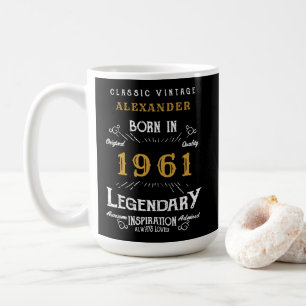 Mug 60e anniversaire Ajoutez votre nom Né 1961 Légenda